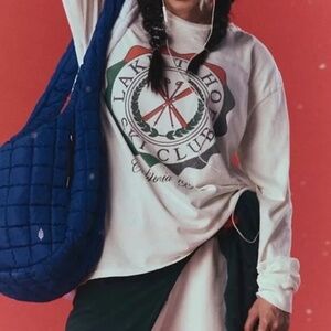 Free People x Retrobrand Lake Tahoe Ski Club Tee in White